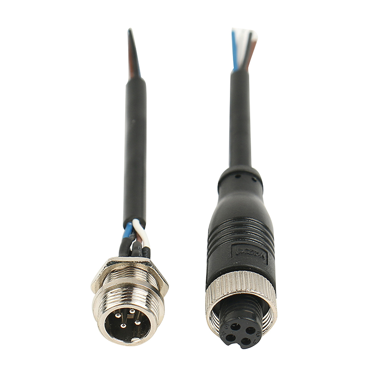 Aviation head cable GX12-16 M12 aviation head connecting cable 4 core