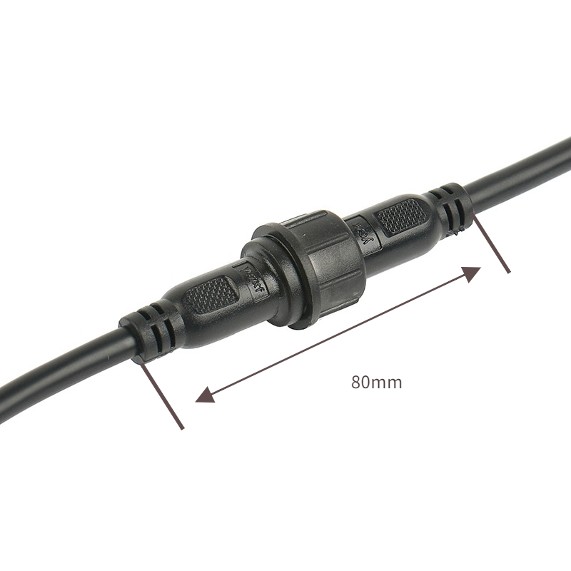 Black big head butt size Waterproof cable connectors