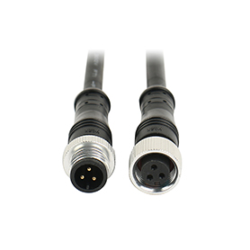 Small metal head white nut-3-core waterproof cable connector