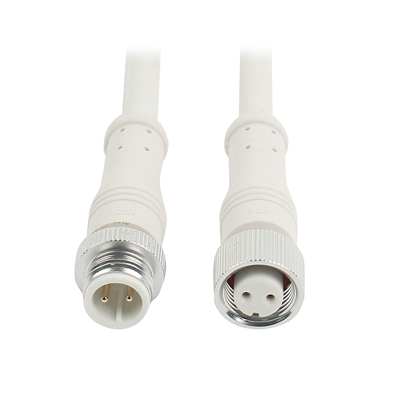 waterproof power connector  White 2-core small metal head