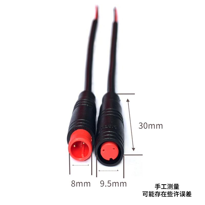 M8 2-core connecting cable size