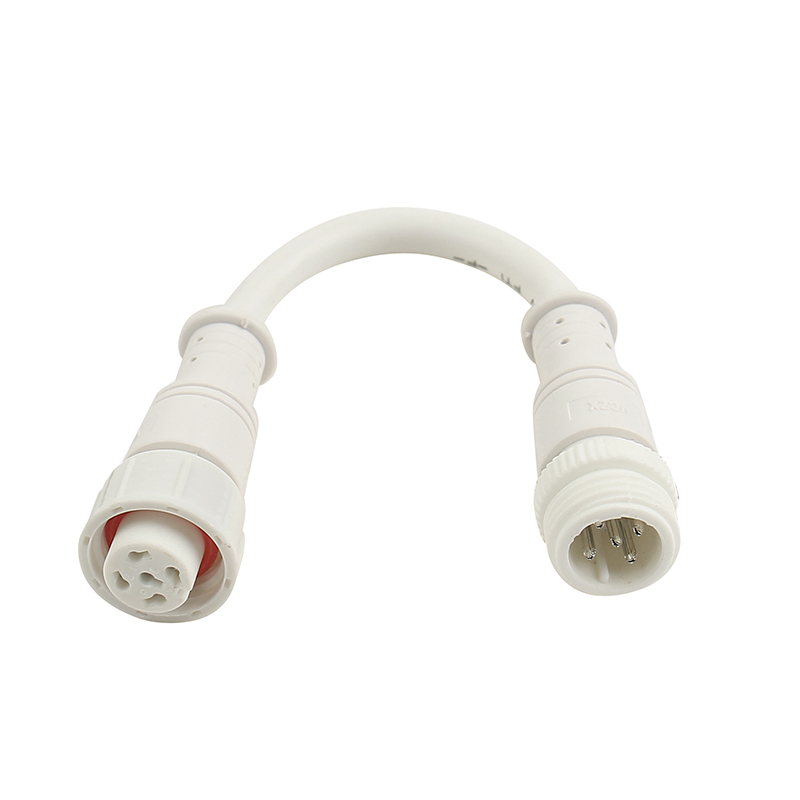 White 5-pin core  waterproof quick connect wire connectors