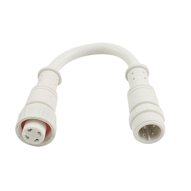 White 4-pin core waterproof quick connect wire connectors