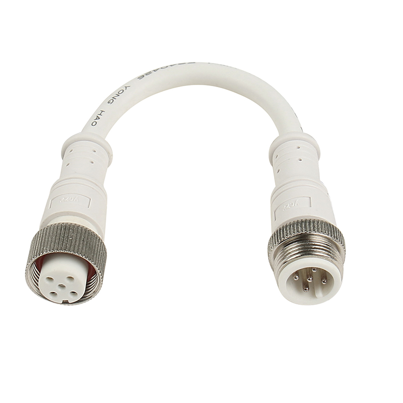 White 5-core large metal head  Waterproof Connectors