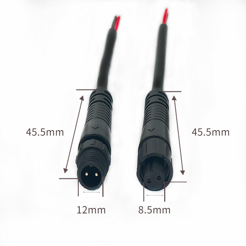 Rubber core head M12-2 core size connector extension cords 
