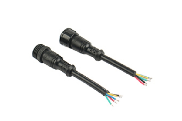 LED waterproof connectors Rubber core head waterproof cable-5 core (black)