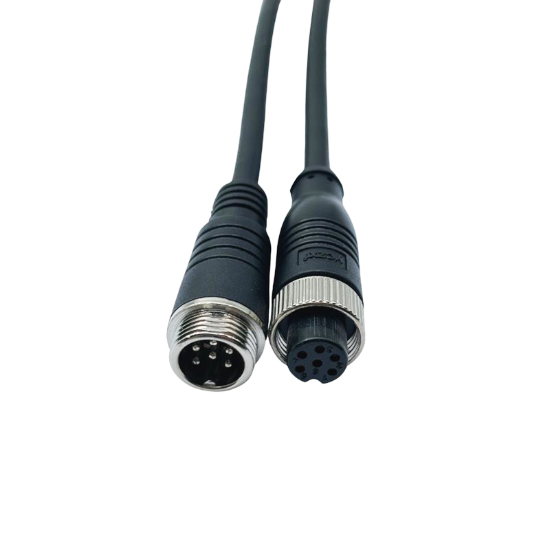Injection molded M12-6 core aviation Waterproof Power Connector cable