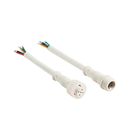 LED waterproof connectors Rubber core head waterproof cable-5 core (black)