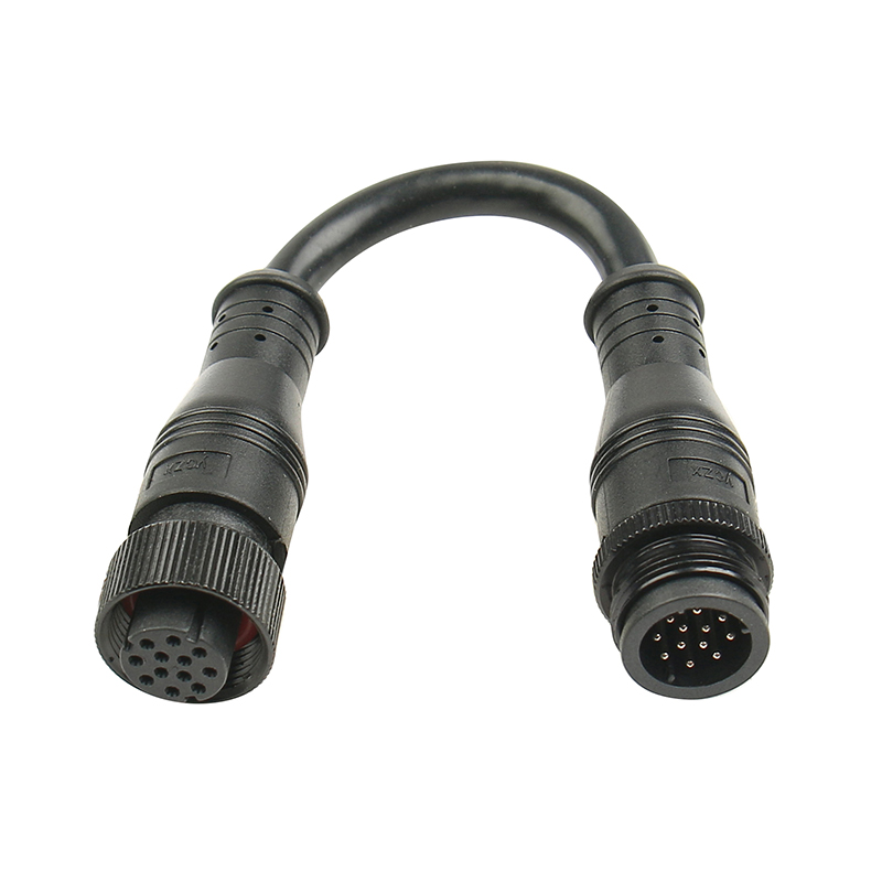Waterproof Power Connectors 12 core metal head male and female straight through