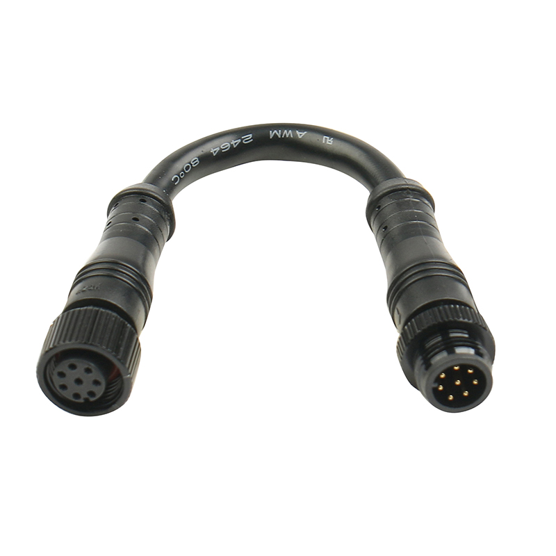 8 pin  male and female straight through waterproof connector 