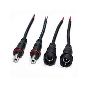 DC transparent head LED waterproof connector line-5521 black 