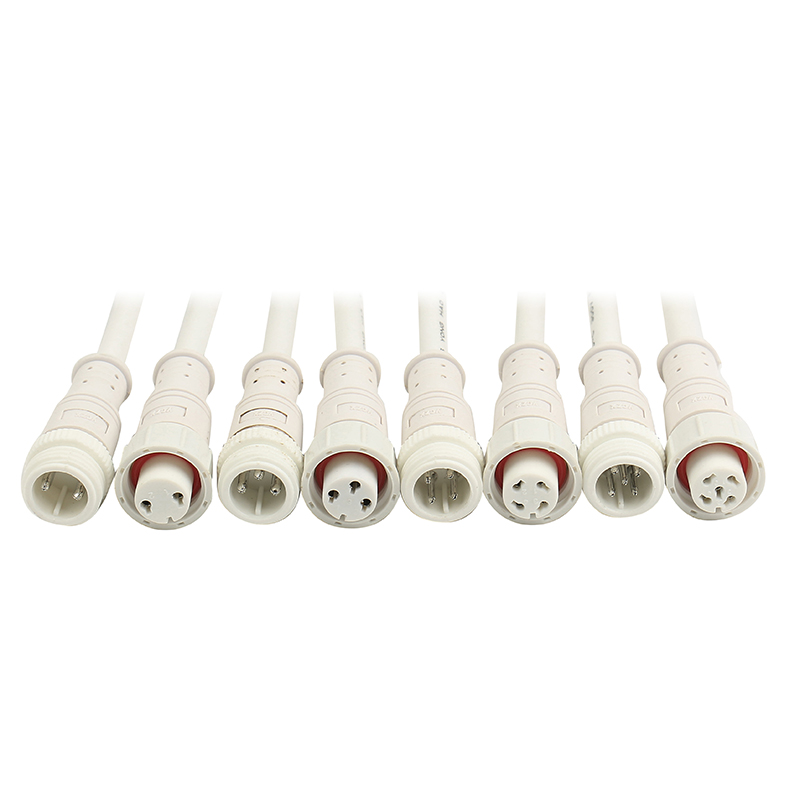 White 2-5 core rubber core head waterproof connector
